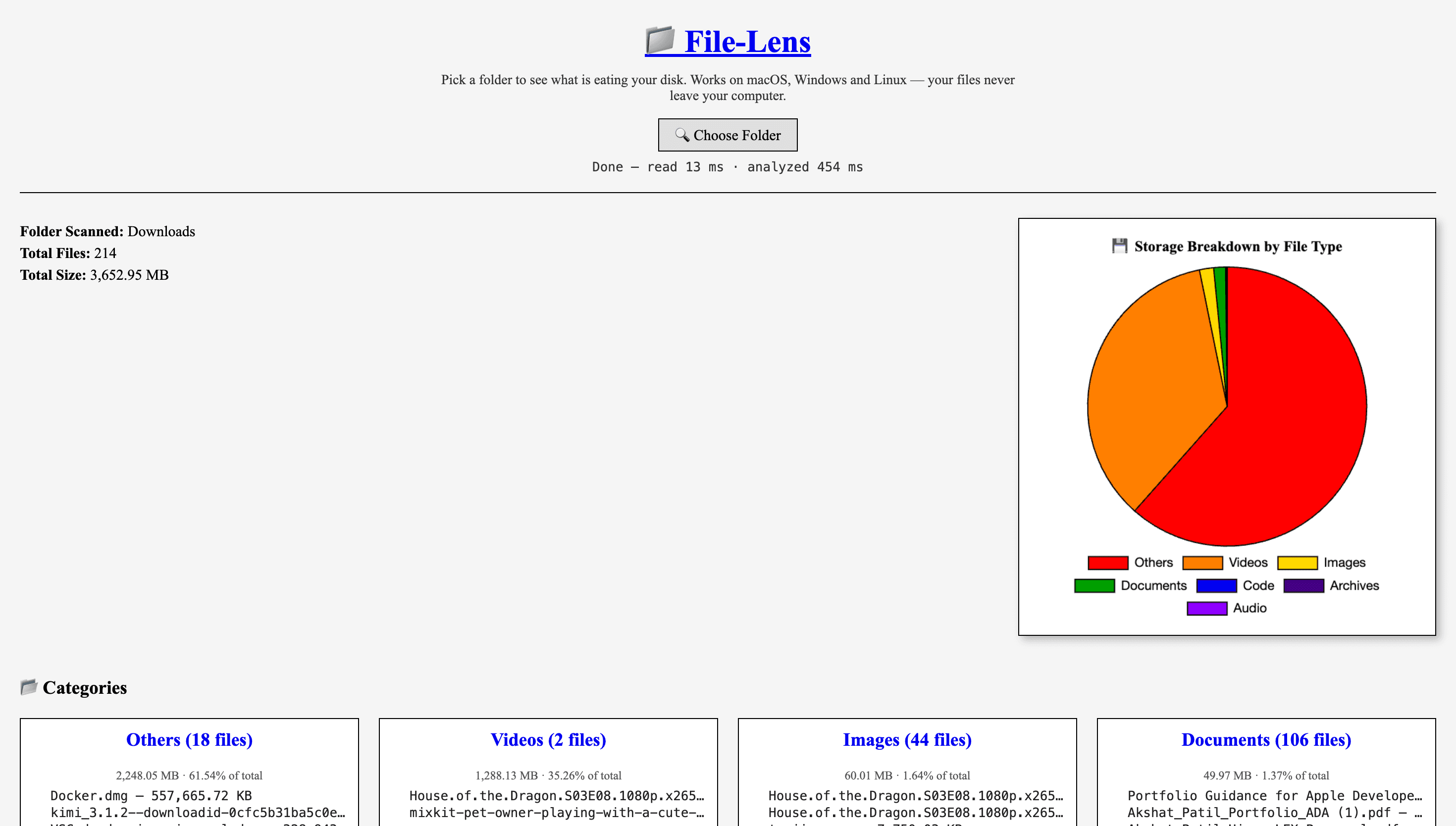Screenshot of File-Lens
